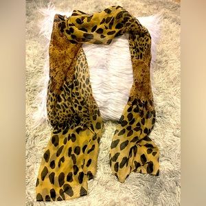 Leopard and Cheetah print silk scarf or wrap